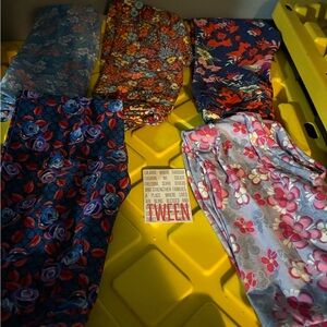 Lularoe tween leggings bundle 5 pairs new with tag floral prints